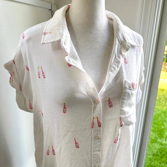 Rails Whitney Rose All Day Medium Champagne Resort White Button Down Shirt - Picture 3 of 9